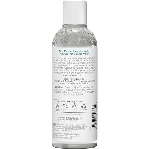 Burt's Bees Micellar Cleansing Water with Coconut & Lotus, 8 Oz