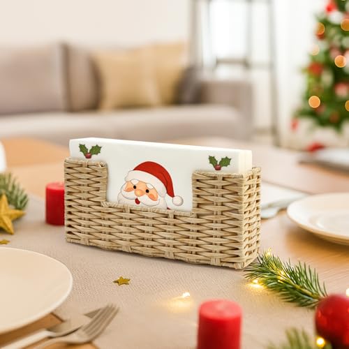 Vertical Wicker Napkin Holder for Bathroom & Kitchen - 9" x 2.3"