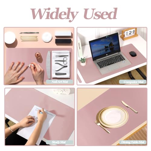 2PCS Nail Art Table Mat with Microfiber Leather, Non-Slip, Waterproof, Professional Manicure Desk Pad