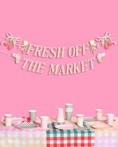 Fresh Off The Market Banner | Gold Glitter Bridal Shower Decor