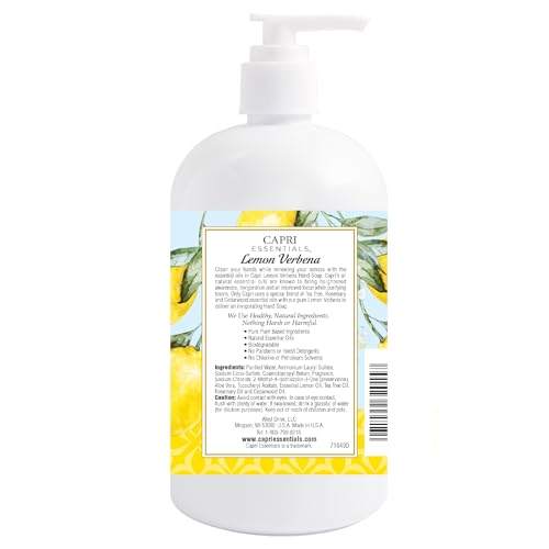 Capri Essentials Liquid Hand Soap - Natural Aromatic Lemon Verbena, 16 FL Oz