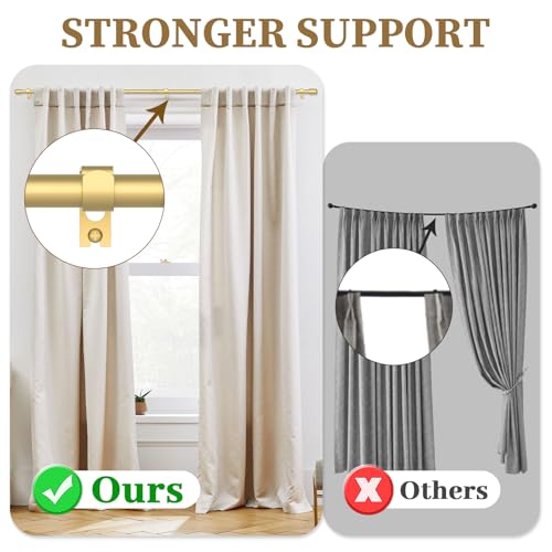 GXOACKJ Adjustable Gold Curtain Rods 28-60 Inches with Brackets