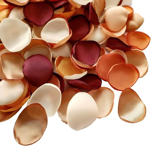 200PCS Orange Terracotta Silk Rose Petals for Weddings & Decor