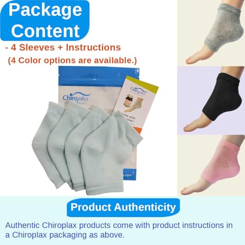 Chiroplax Black Vented Moisturizing Gel Heel Socks (2 Pairs) Spa-Quality Overnight Foot Care