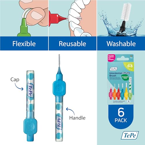 TePe Original Interdental Brush Mix 6 Pack – Gentle Clean Between Teeth