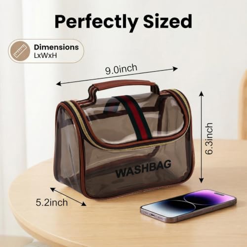 Retro Transparent Waterproof Large Travel Cosmetic Storage Bag