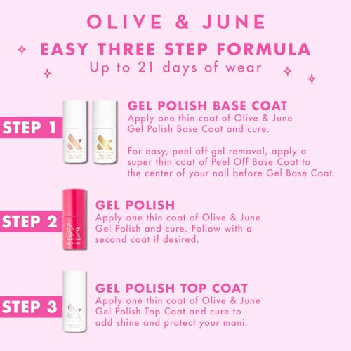 Olive & June Gel Nail Polish - Signet Pink, HEMA-Free & Long-Lasting