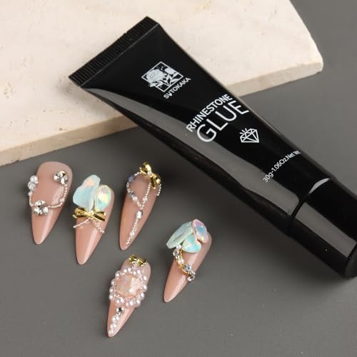 SUTOKAKA Rhinestone Glue for Nails, Super Strong Gel Nail Charms