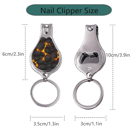 Muemigai Black Marble Keychain Nail Clipper Set with File - 2 Pack, Bag & Purse Charm