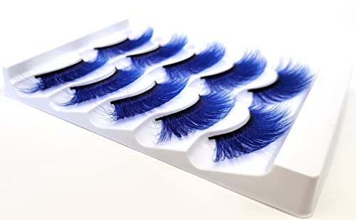 MISSLADY 20mm Blue 3D Faux Mink False Eyelashes - 5 Pairs