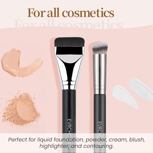 Kabuki Concealer & Foundation Brush Set - 2PCS for Flawless Makeup