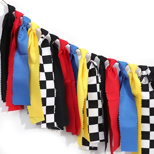 Black and Yellow Gingham Birthday High Chair Banner Garland