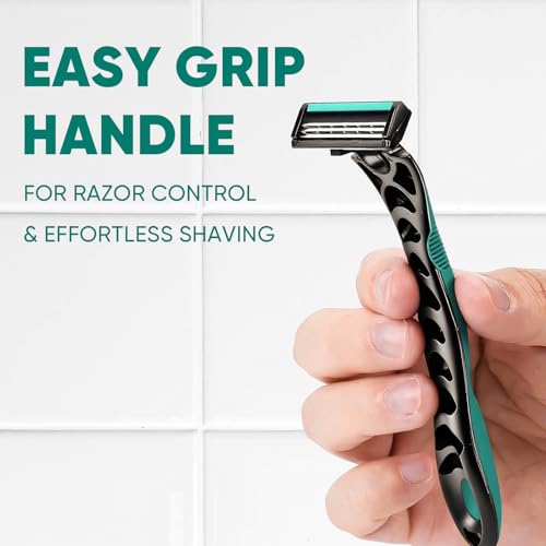 20 count Disposable Razors Blades for Men£¬3-Blade Razors£¬Bulk Stainless Steel Shavers with Lubricating Strip for Shaving Sensitive Skin