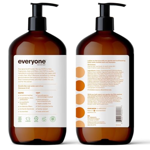 Everyone 3-in-1 Soap, Body Wash, Shampoo & Bubble Bath - Cedar Citrus, 32 Oz