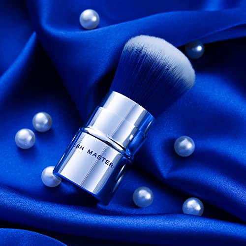 Blue Retractable Kabuki Makeup Brush - Portable Powder Brush