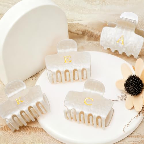 Gold Initial Claw Clip - Personalized 2.1 Inch Hair Accessory for Women & Girls