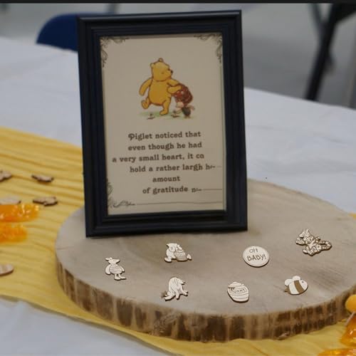 Winnie the Pooh Wooden Confetti for Baby Shower Decorations - 56pcs