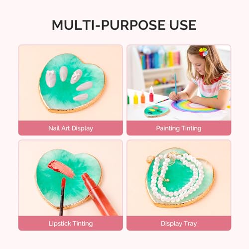 MelodySusie Heart Shape Resin Nail Art Palette for Color Mixing
