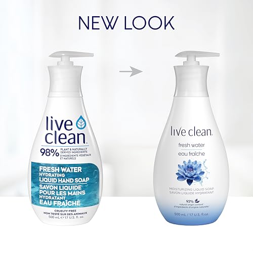 Live Clean Fresh Water Hydrating Liquid Hand Soap 17 Oz – Organic & Vegan