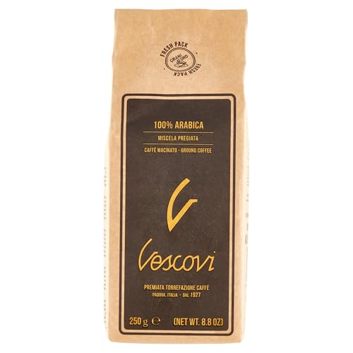 V Vescovi 100% Arabica Ground Espresso - Medium Roast Coffee 8.8 oz