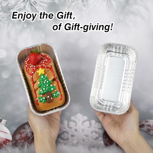 MOACOCK 50 Pack Mini Loaf Pans - 6" x 3.5" Aluminum Foil for Baking