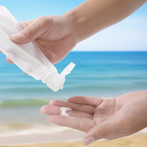8 Pack Refillable Travel Pouches for Toiletries - 100ml Leakproof Bags