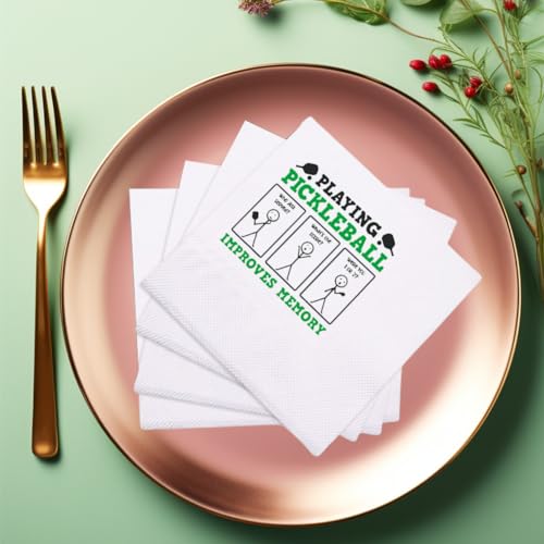 Funny Pickleball Quote Cocktail Napkins - 50 Two-Ply Disposable Napkins