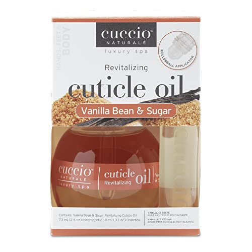 Cuccio Naturale Vanilla Bean & Sugar Cuticle Oil Set - Hydrating Nail & Cuticle Care, 1 Fl Oz, 2 Pack