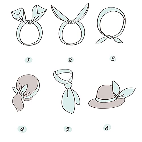 Oneye Paisley Twist Bow Wire Headbands for Women - Pack of 6, Sport & Fashion Hair Accessories