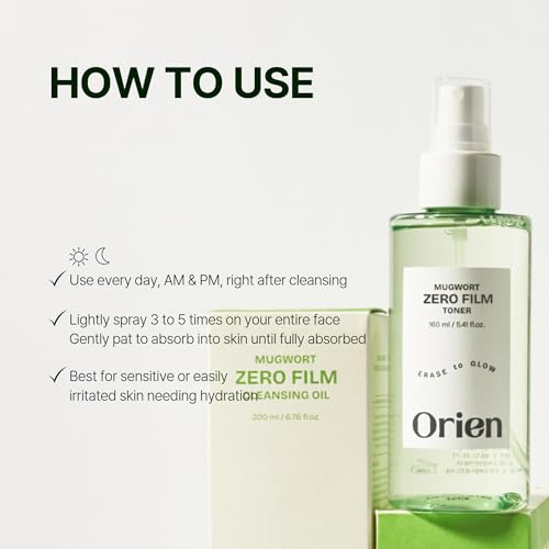 Orien Mugwort Zero Film Calming Toner Spray, 160ml - Hydrating & Soothing