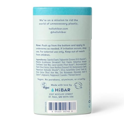 HiBAR Sensitive Deodorant - Plastic-Free & Aluminum-Free - Vegan