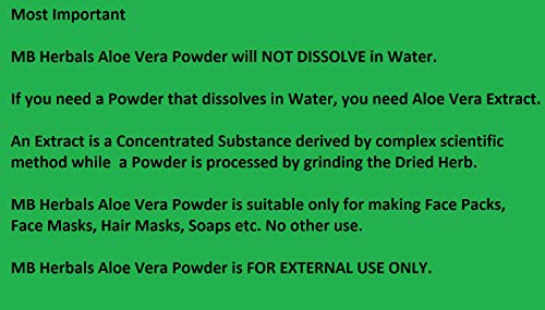 MB Herbals Aloe Vera Powder 8 oz - Natural Skin & Hair Moisturizer, Hair Growth, Pack of 1