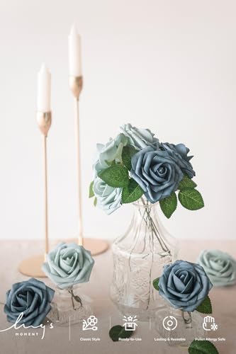Ling's Moment Artificial Rose Leaves - 35pcs Realistic Greenery Filler