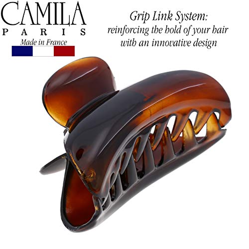 Camila Paris Tortoise Shell 2.75" Medium Claw Hair Clips for Thick Hair, Strong Hold, No Slip