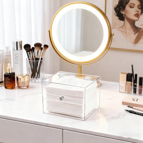 Clear Acrylic Face Towel Holder with Lid - Disposable Towel Dispenser
