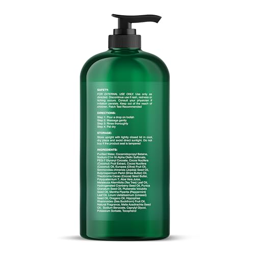 Botanic Hearth Tea Tree Body Wash -16 fl oz- All-Natural & Odor-Control Shower Gel for Acne, Athlete¡¯s Foot, Ringworm, Jock Itch & Healthy Skin, Sulfate & Paraben Free, for Men & Women