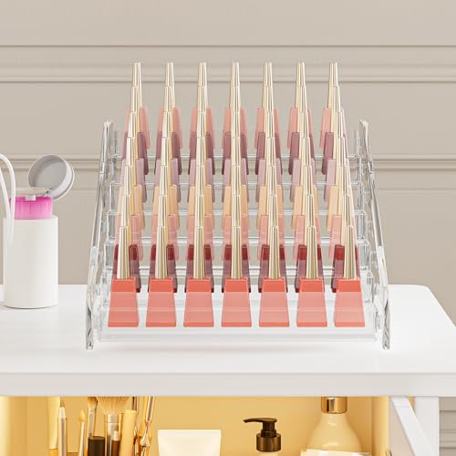 TTGIEET Transparent 7-Tier Acrylic Nail Polish Organizer Rack for Cosmetics and Sunglasses
