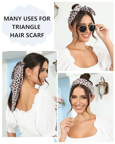 AWAYTR 3-Piece Triangle Hair Scarf Set - Soft Breathable Tie-Back Headband
