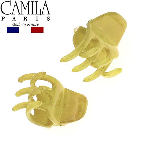 Green 1-Inch Small Hair Claw Clips for Women, Strong Hold, No Slip Grip, French Style, Set of 2