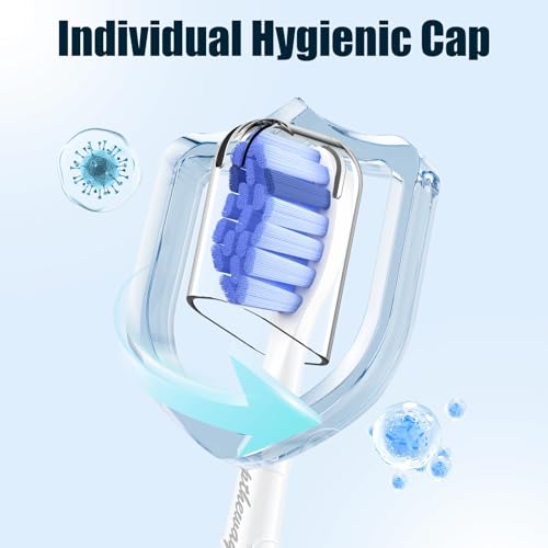 Toptheway Blue 4-Pack Soft Replacement Toothbrush Heads for Philips Sonicare Click-On | Gum Care for Sensitive Teeth G2/C2/C1