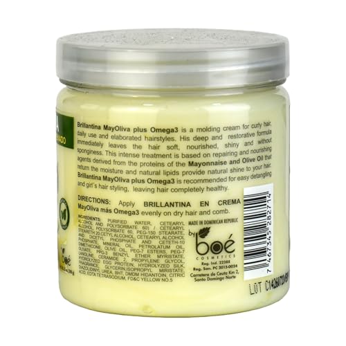 Mayoliva Brillantina Styling Cream - Deep Moisturizing Anti-Frizz for Curly Hair, 8.5 oz