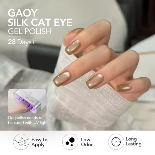 GAOY Cat Eye Gel Nail Polish Kit - 6 Colors with Magnet