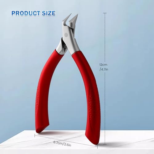 BEZOX Small Red Straight Blade Toenail Clippers for Thick Nails - Precise Trim
