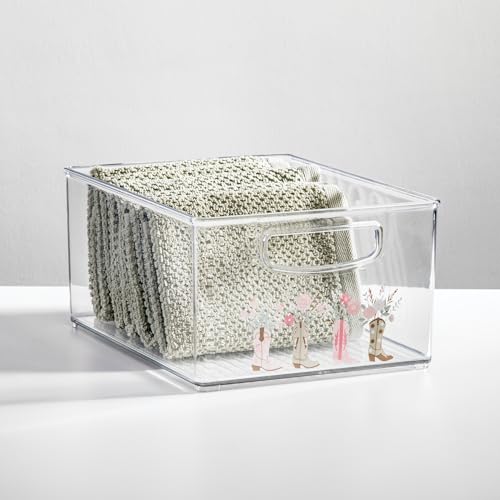 iDesign Clear Bathroom Organizer Bin - Cowgirl Print, Stackable