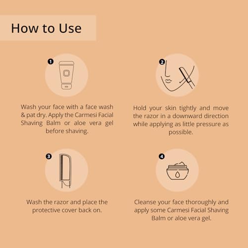 Carmesi Facial & Eyebrow Razor Set - Painless Hair Removal for Face & Brows