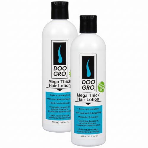 DOO GRO Hair Lotion Mega Thick 12 Fl Oz (355ml) Pack of 2 - Thickens & Nourishes Hair