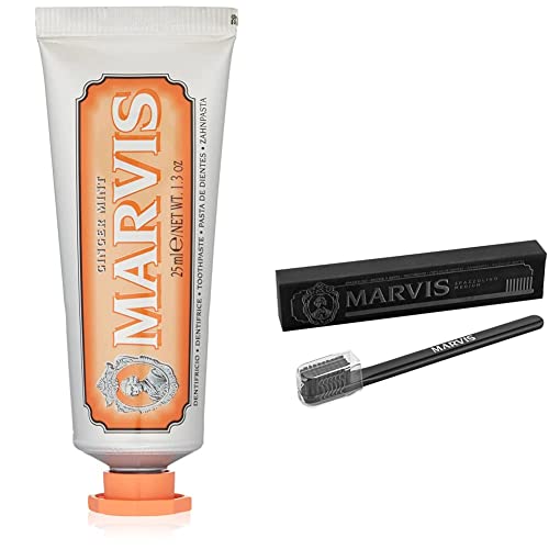 Marvis Ginger Mint Toothpaste and Medium Toothbrush Travel Set (1.3 oz)