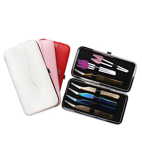 GSHLLO Pink PU Leather Tweezer Storage Case for Eyelash Extensions
