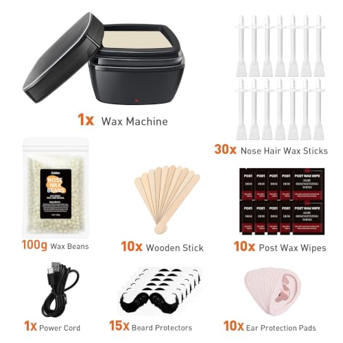 Galdino Mini Nose Wax Kit with 30 Sticks for Ear & Nose Hair Removal - Square