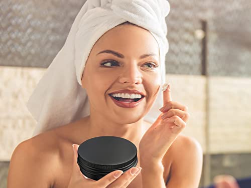 20 Pcs 0.5 Oz Aluminum Lip Balm Jars 15ml Black Screw-Top Containers